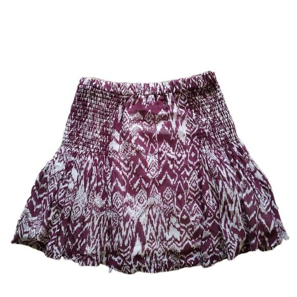 IRO Adele ikat printed smocked mini skirt XS S 2 4 FR36 - Picture 7 of 12